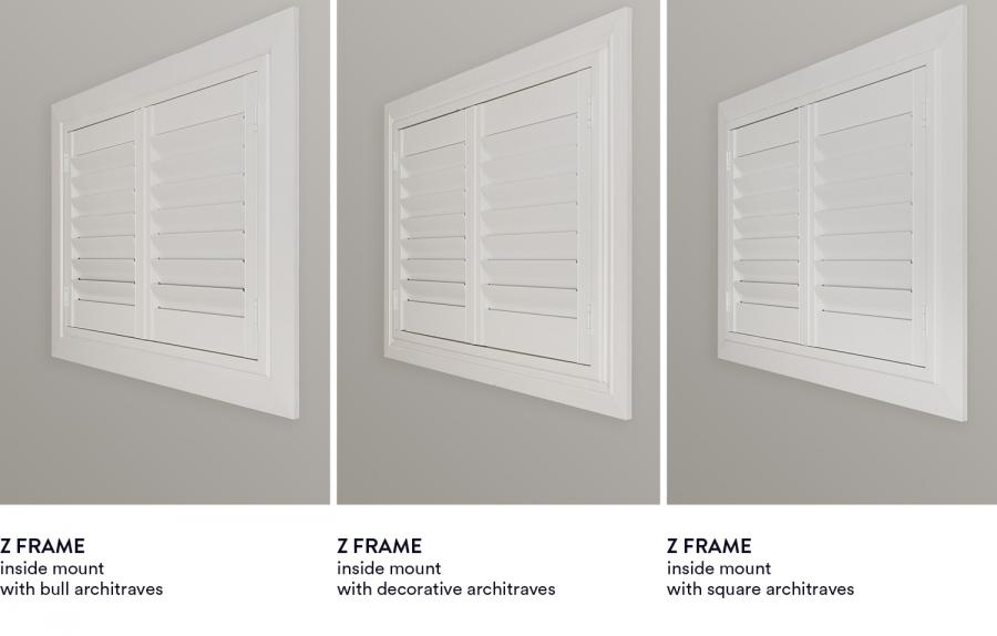 Z frame with different types of architraves